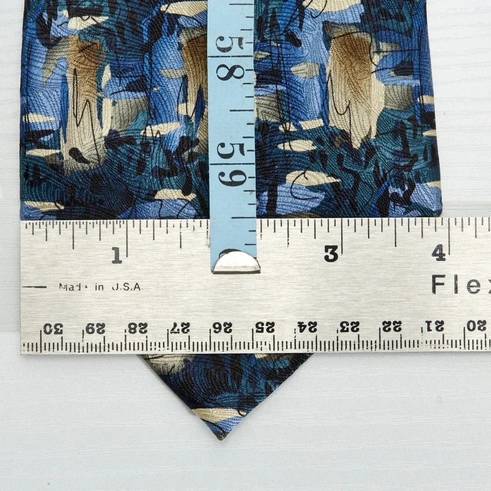 J. Garcia Necktie Mens OS Blue In the Park Collection 15‎ Abstract 100% Silk